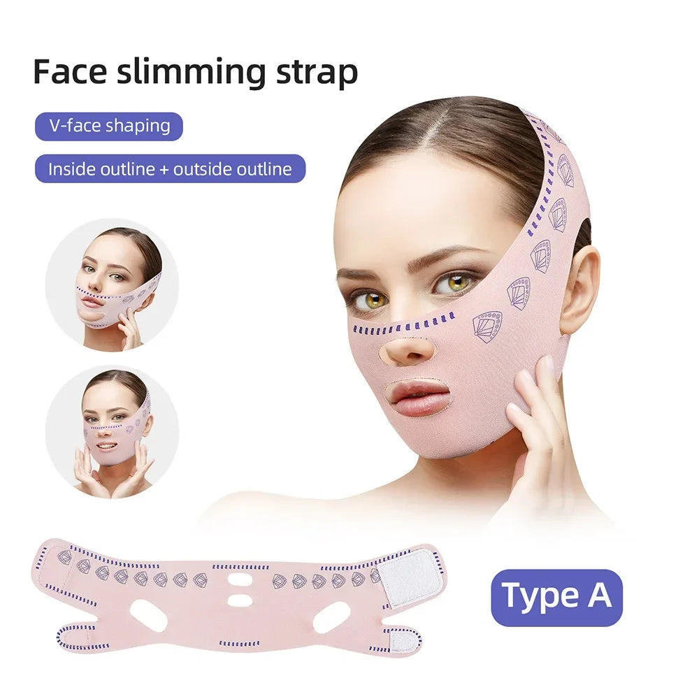 Face Slimming Bandage Women Face Lifting V Line Shaper Chin Cheek Lift Up Belt Anti Wrinkle Strap Facial Beauty Skin Care Tools - badassmood