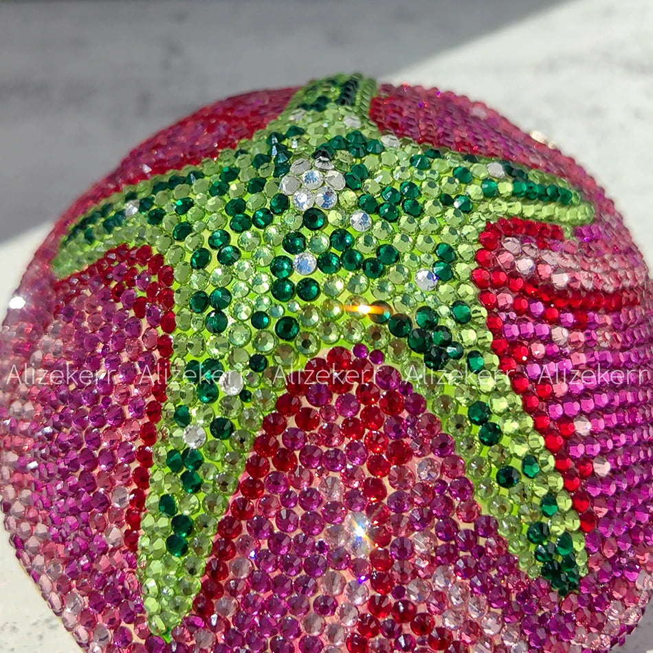Pochette de soirée rose avec cristaux et strass, sac luxe pour mariage et fête, accessoire élégant pour femme.