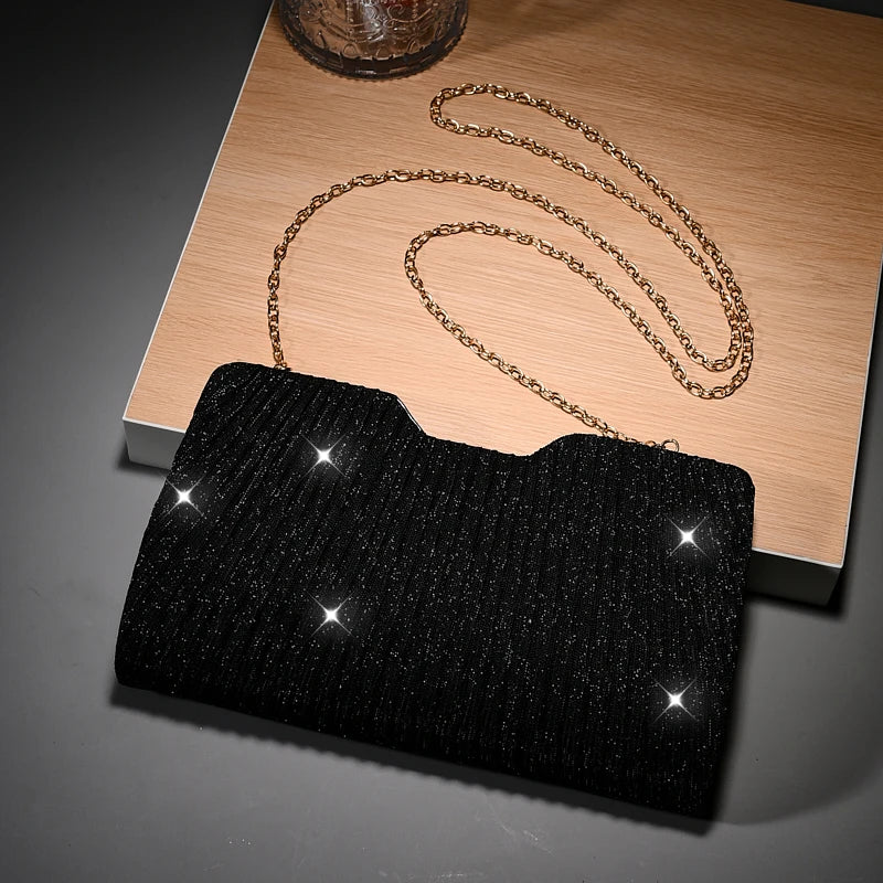 Sac Chaîne Motif Luxe Polyvalent - Pochette Soirée Mariage Femme Bandoulière Épaule - badassmood