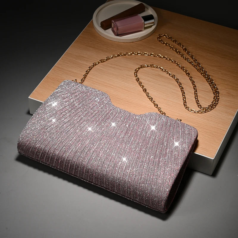 Sac Chaîne Motif Luxe Polyvalent - Pochette Soirée Mariage Femme Bandoulière Épaule - badassmood