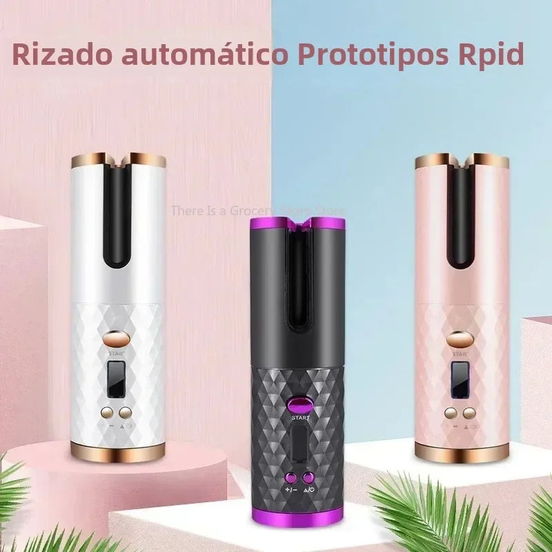 Boucleur automatique sans fil pour cheveux, rechargeable USB, création de boucles parfaites, soin capillaire facile et pratique.