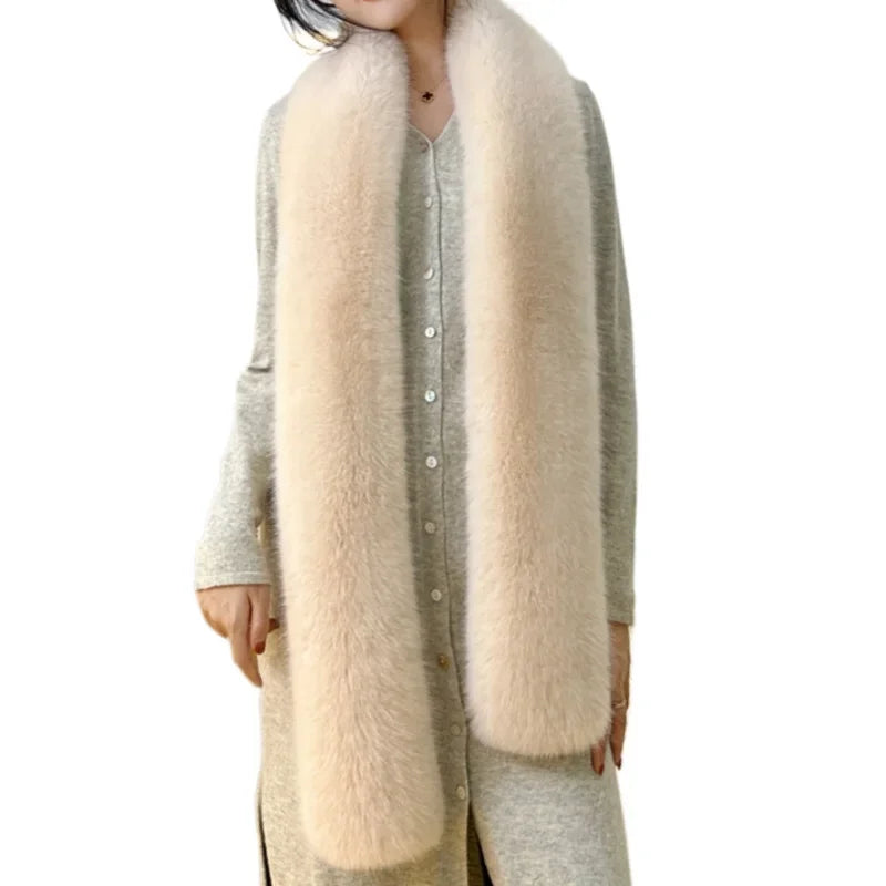 Écharpe Fourrure Vison Synthétique Femme - Foulard Chaud Fluffy Hiver - badassmood