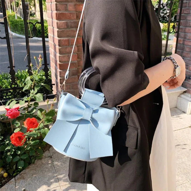 Sac Seau Femme avec Nœud Élégant - Sac Bandoulière Été Casual