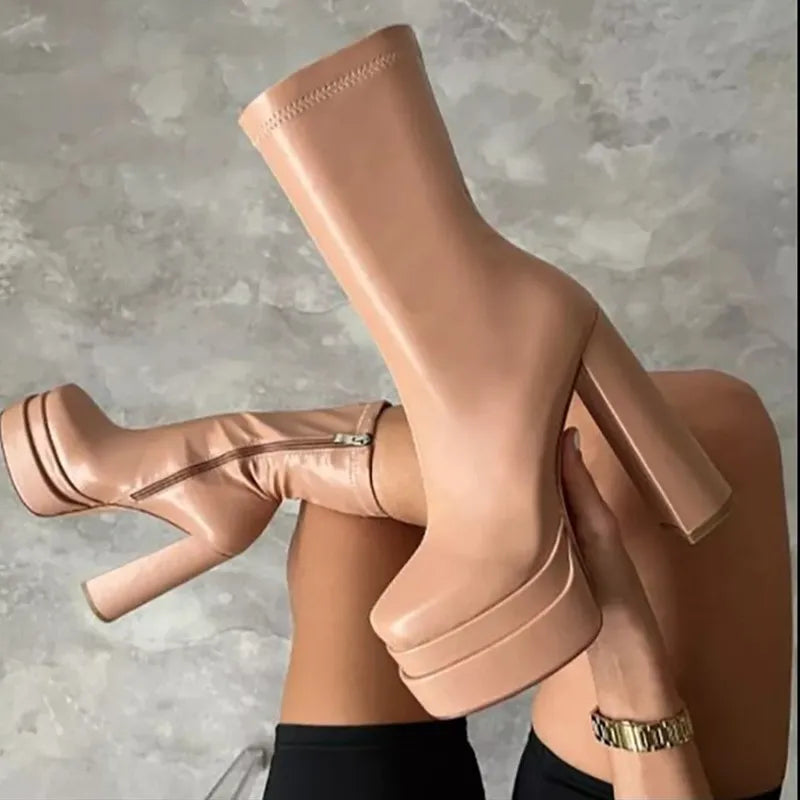 Bottes femme Talons Hauts - Bottines Cuir Luxe Fashion - badassmood