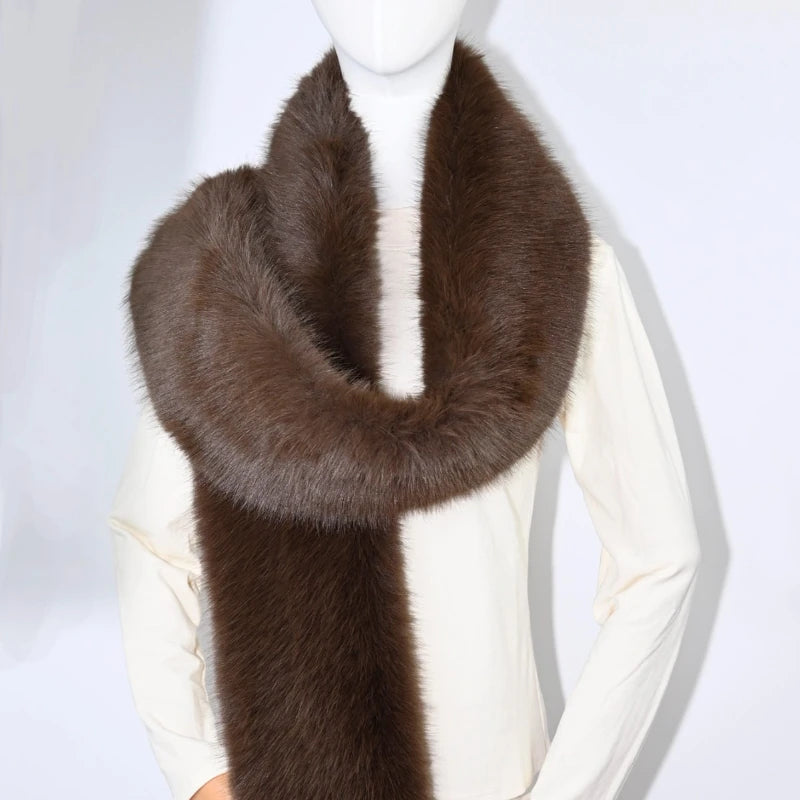 Écharpe Fourrure Vison Synthétique Femme - Foulard Chaud Fluffy Hiver - badassmood