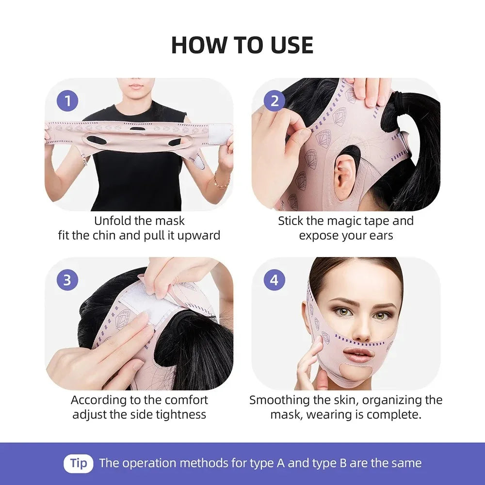 Face Slimming Bandage Women Face Lifting V Line Shaper Chin Cheek Lift Up Belt Anti Wrinkle Strap Facial Beauty Skin Care Tools - badassmood