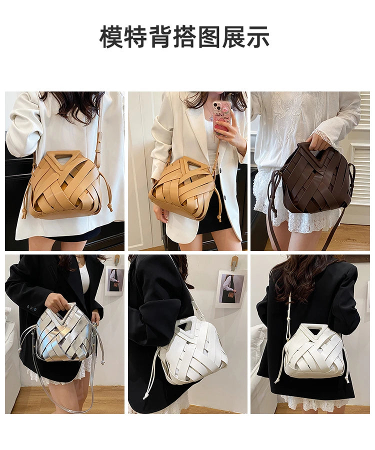 Sac Panier Ajouré Crossbody 2025 - Design Niche Grande Capacité Épaule Femme - badassmood