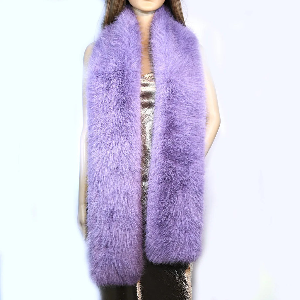 Écharpe Fourrure Vison Synthétique Femme - Foulard Chaud Fluffy Hiver - badassmood