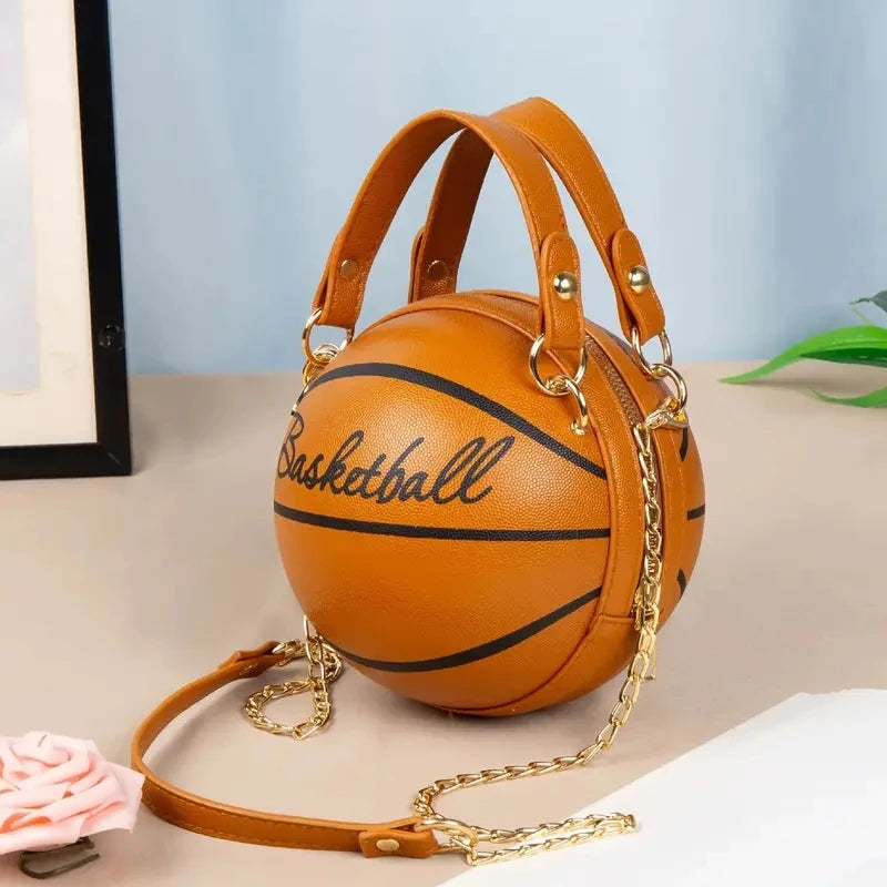 Sac Bandoulière Femme Cuir PU Chaîne - Design Basketball Original - badassmood