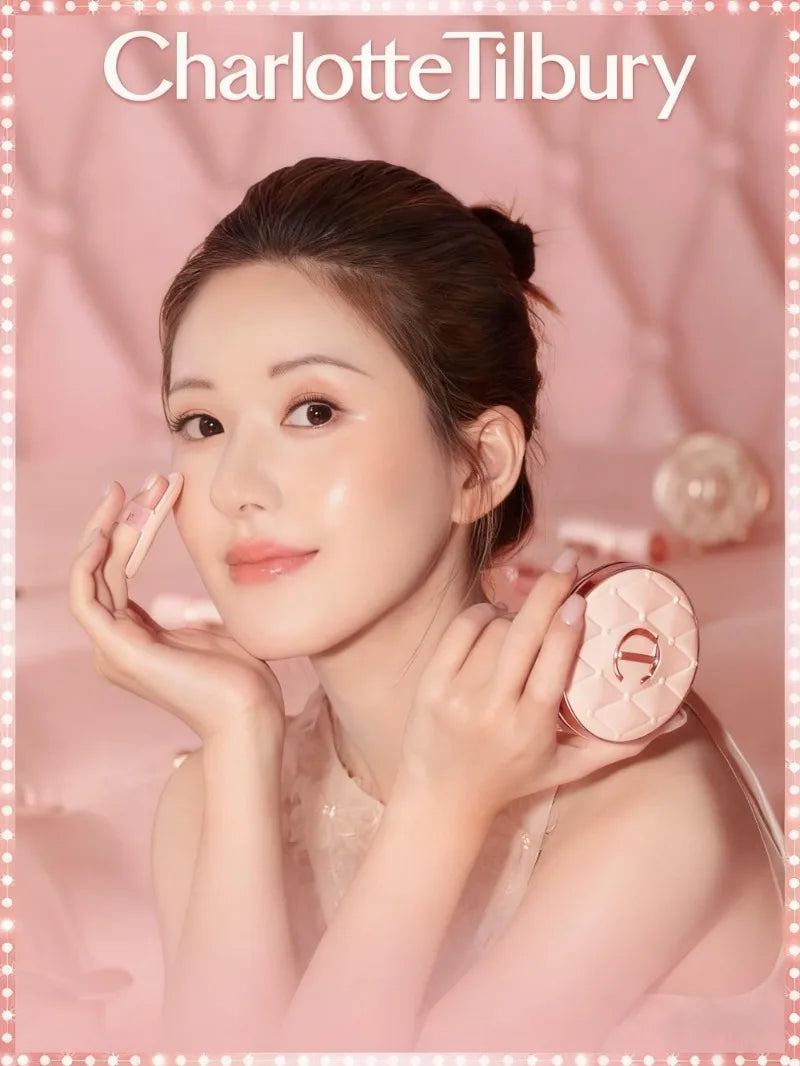 Charlotte Tilbury Shimmer Makeup Air Cushion Lightweight Moisture Oil Control Two Color Heart Shape Powder Blusher Unique Design - badassmood