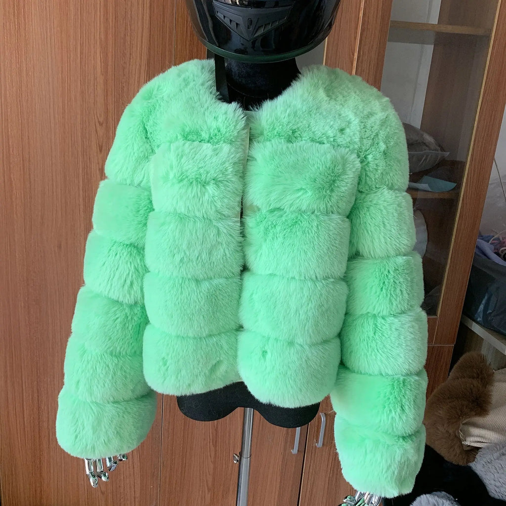 Manteau Fausse Fourrure Renard Femme - Veste Courte Luxe Fluffy Hiver - badassmood
