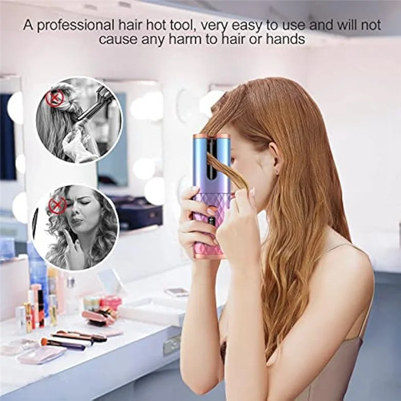 Boucleur Automatique Sans Fil Rechargeable - Fer à Boucler Portable