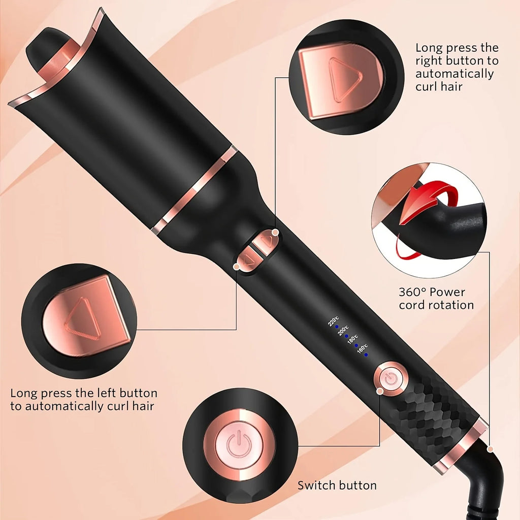 Automatic Hair Curler Auto Hair Curling Iron Ceramic Rotating Air Curler Air Spin Wand Styler Curl Machine Magic Hair Curler - badassmood