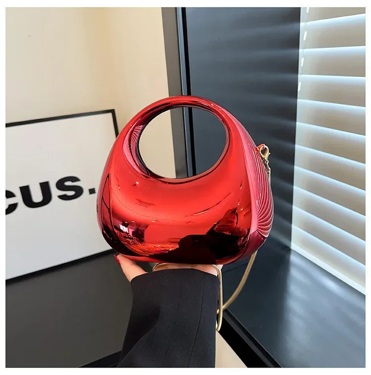 Pochette Acrylique Transparente Demi-Lune Luxe - Sac Soirée Mariage Designer Femme - badassmood