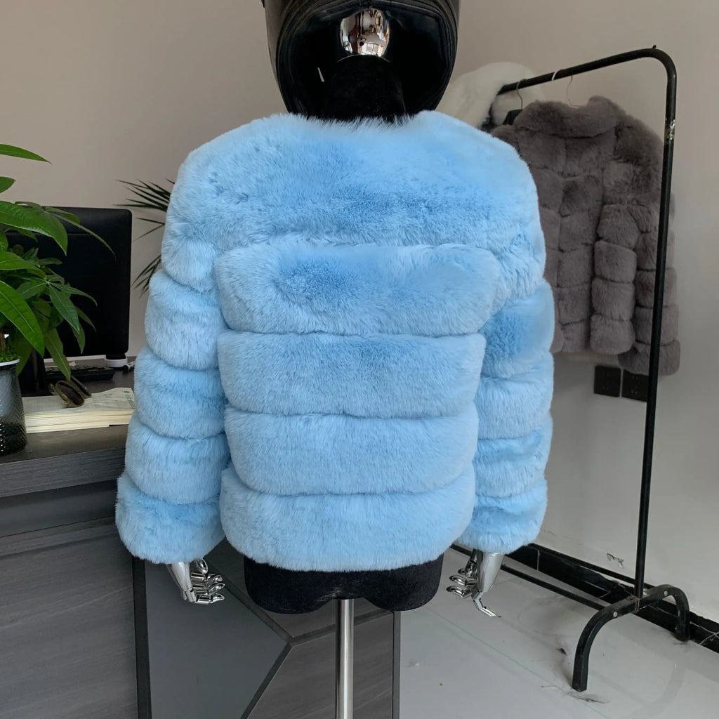 Manteau Fausse Fourrure Renard Femme - Veste Courte Luxe Fluffy Hiver - badassmood