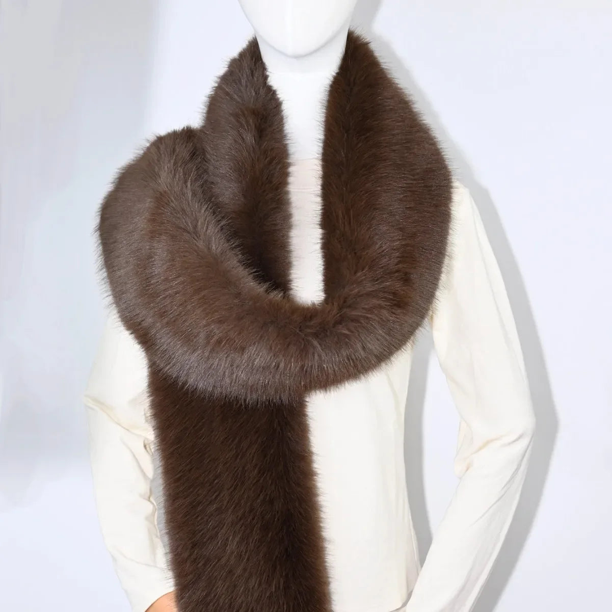 Écharpe Fourrure Vison Synthétique Femme - Foulard Chaud Fluffy Hiver - badassmood