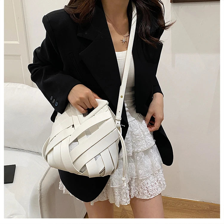 Sac Panier Ajouré Crossbody 2025 - Design Niche Grande Capacité Épaule Femme - badassmood