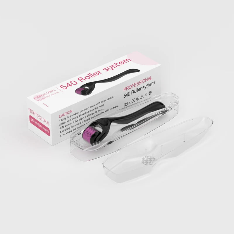 Derma Roller 540 Micro-Aiguilles Professionnel - Visage Barbe Cheveux Anti-Âge - badassmood