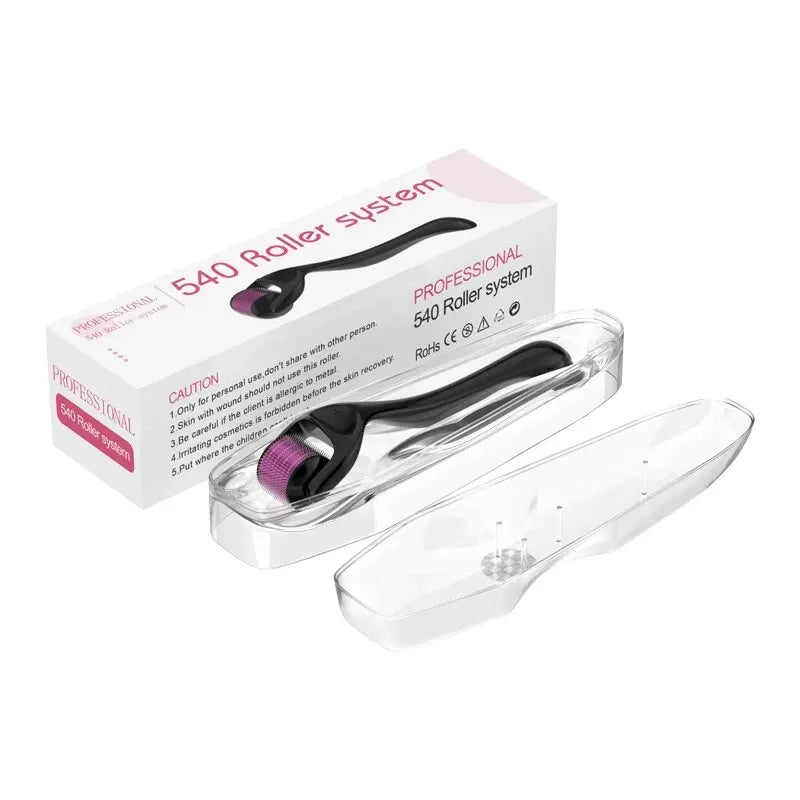 Derma Roller 540 Micro-Aiguilles Professionnel - Visage Barbe Cheveux Anti-Âge - badassmood