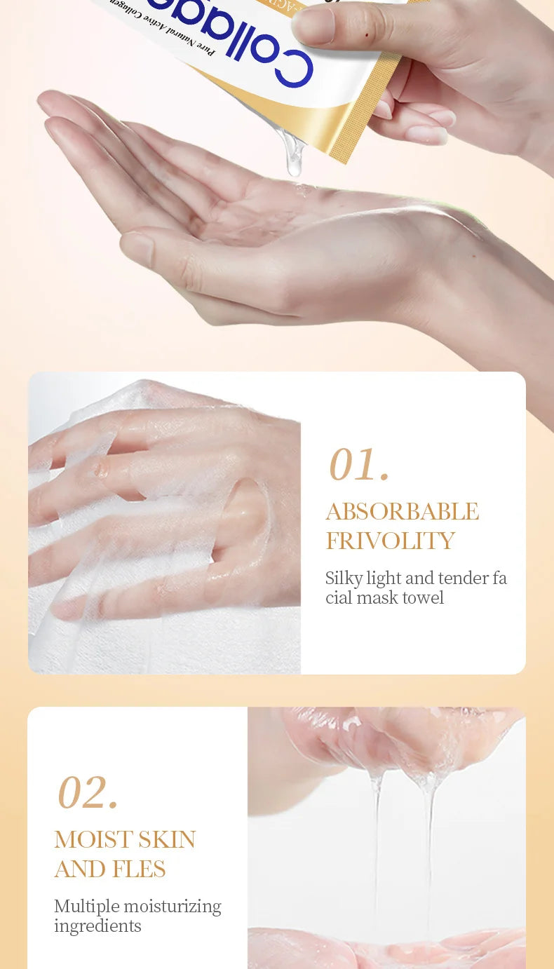 Masque Visage Collagène Anti-Rides x10 - Hydratant Raffermissant Coréen - badassmood