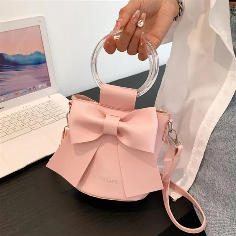 Sac Seau Femme avec Nœud Élégant - Sac Bandoulière Été Casual