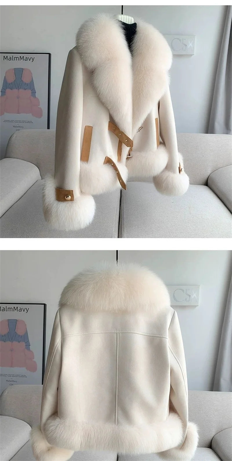 Veste Fausse Fourrure Vison Femme - Manteau Court Hiver Chaud Élégant - badassmood