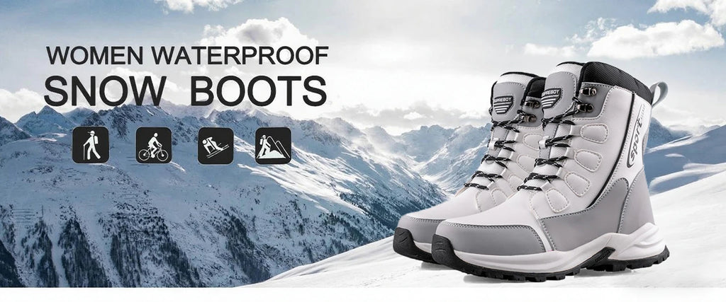 Bottes Neige Femme Imperméables Fourrées - Mi-Mollet Chaudes Légères Randonnée Hiver - badassmood