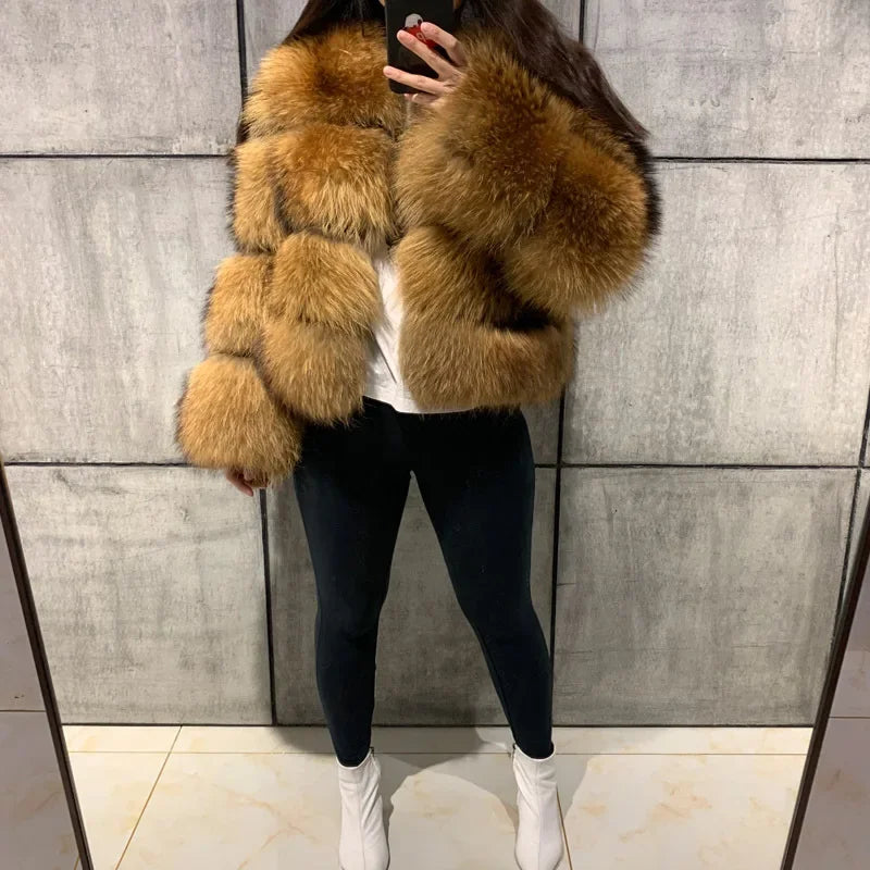 Manteau Fausse Fourrure Femme - Veste Courte Chaude Élégante Hiver - badassmood
