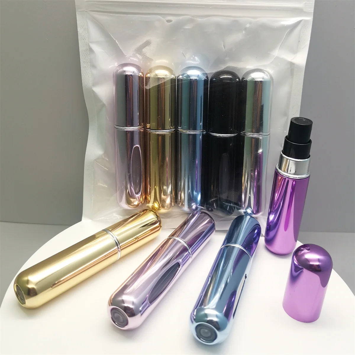 1/5Pcs Travel Perfume Bottle Refillable Portable Mini Atomizer Spray Refill Bottle Women Pocket Dispenser Cologne Sprayer 5ml - badassmood