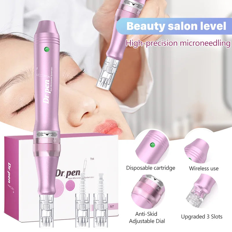 Dr. Pen Ultima M7 - Stylo Microneedling Sans Fil Professionnel + 10 Cartouches - badassmood