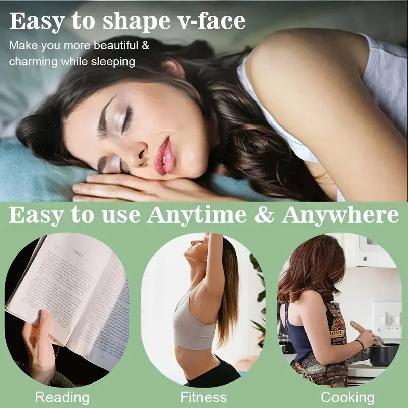 Overnight Face Lift Band with Graphene Fiber - Double Chin Reducer & Jawline Definer, Washable Reusable Beauty Strap 5 Sizes - badassmood