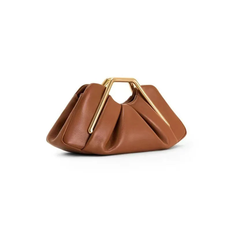 Sac Cloud Plissé Cuir Soft Niche - Pochette Soirée Pleatée Haut de Gamme Femme - badassmood