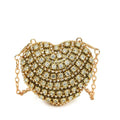 Pochette Clutch Luxe Diamants Cœur Cristal - Sac Soirée Mariage Strass Femme - badassmood