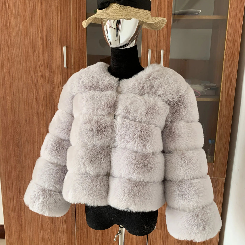 Manteau Fausse Fourrure Renard Femme - Veste Courte Luxe Fluffy Hiver - badassmood