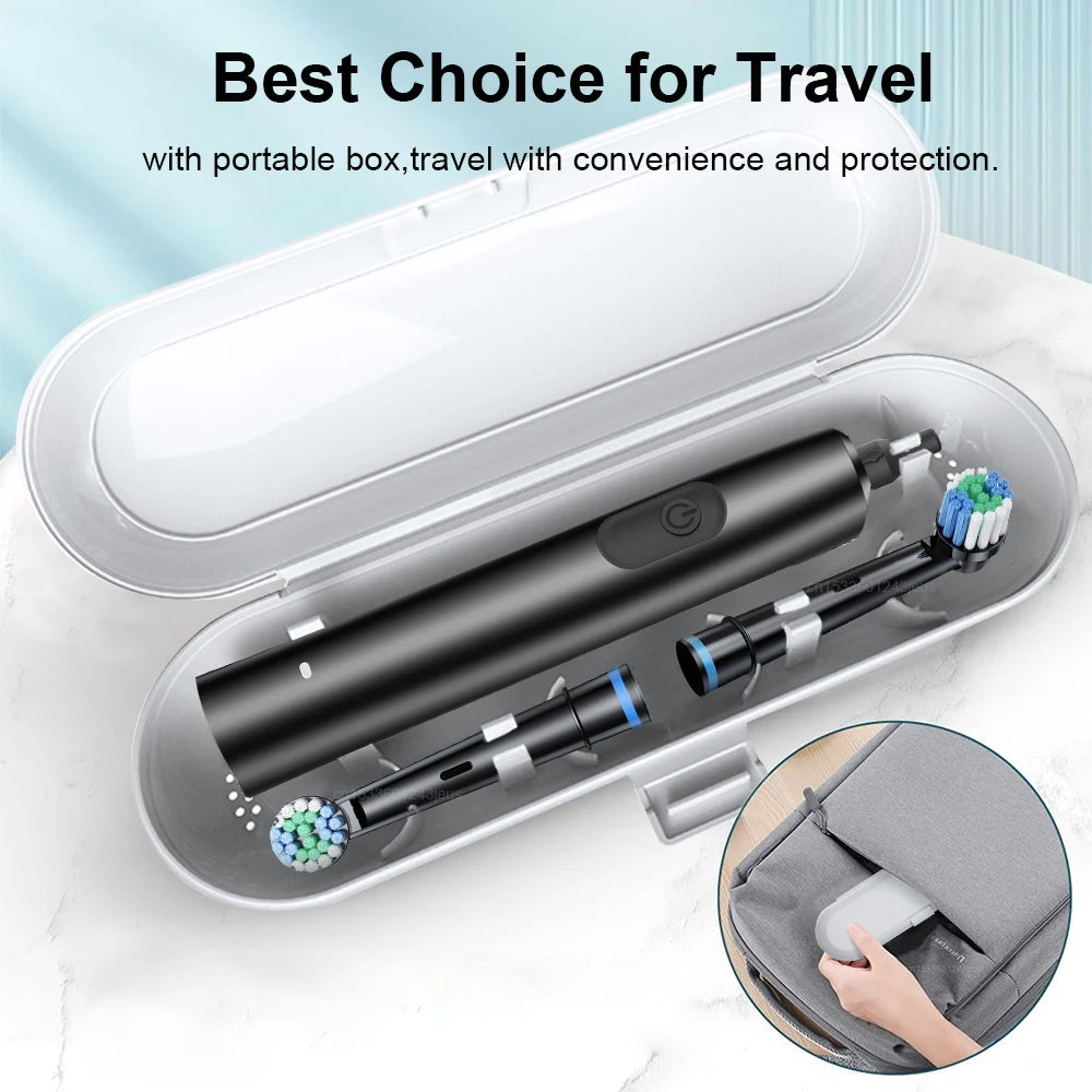 Electric Toothbrush Rotary Rechargeable Electric Toothbrush for Adults Rotating Electric Toothbrushes with 8 Soft Brush Heads - badassmood
