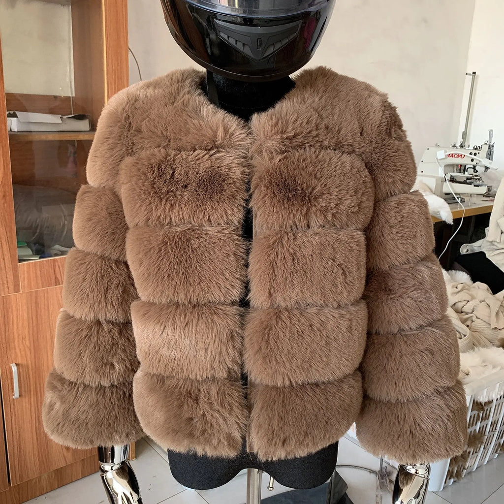 Manteau Fausse Fourrure Renard Femme - Veste Courte Luxe Fluffy Hiver - badassmood