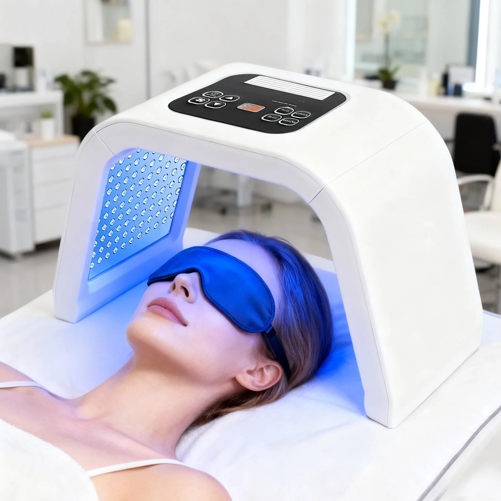 Masque LED Luminothérapie 7 Couleurs - 287 LEDs Soin Visage Rajeunissement Spa - badassmood