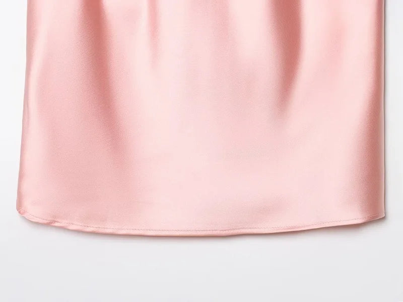 MUJER 2025 Halter Tops for Women Black Satin Backless Top Female Pink Summer Beach Top Woman off Shoulder Camisole Top Women - badassmood