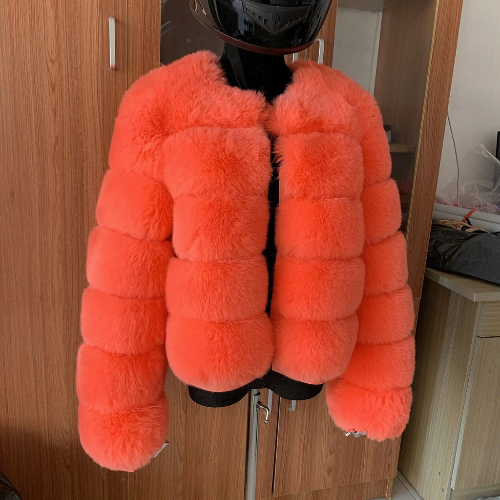 Manteau Fausse Fourrure Renard Femme - Veste Courte Luxe Fluffy Hiver - badassmood