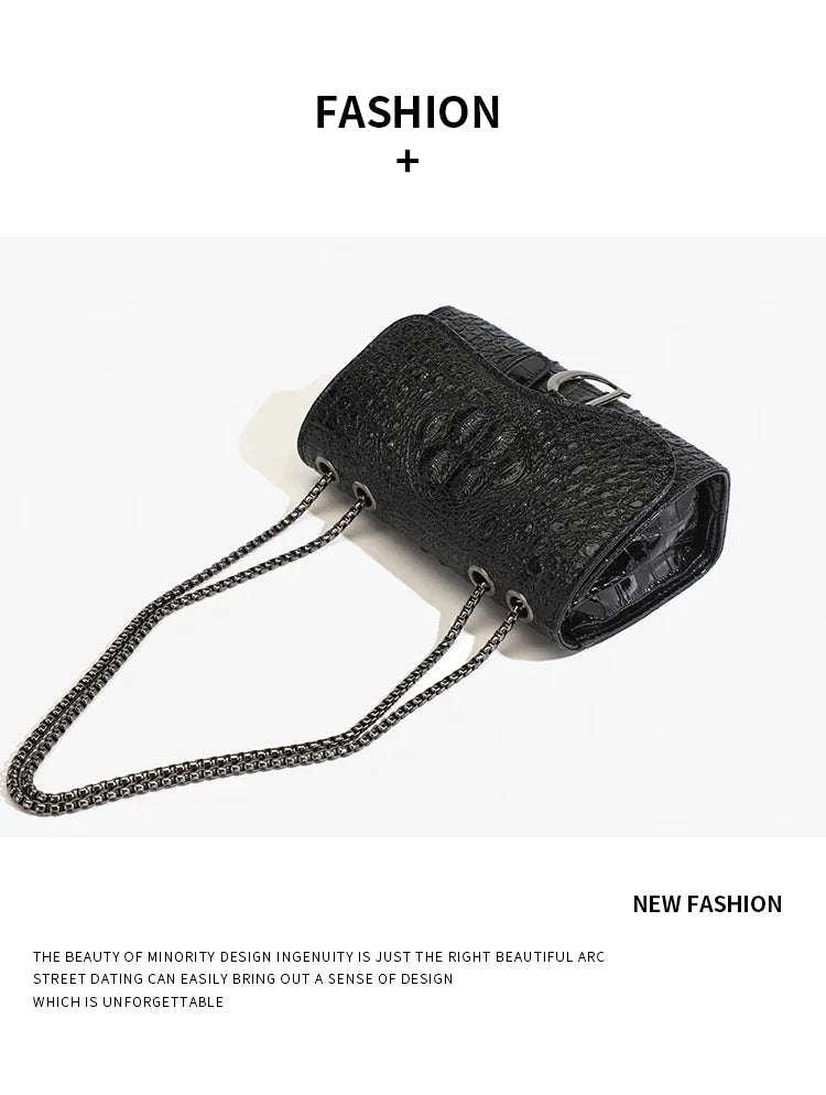 Sac à main femme en sequins avec chaînes dorées, sac bandoulière luxe casual, mode élégante et tendance.
