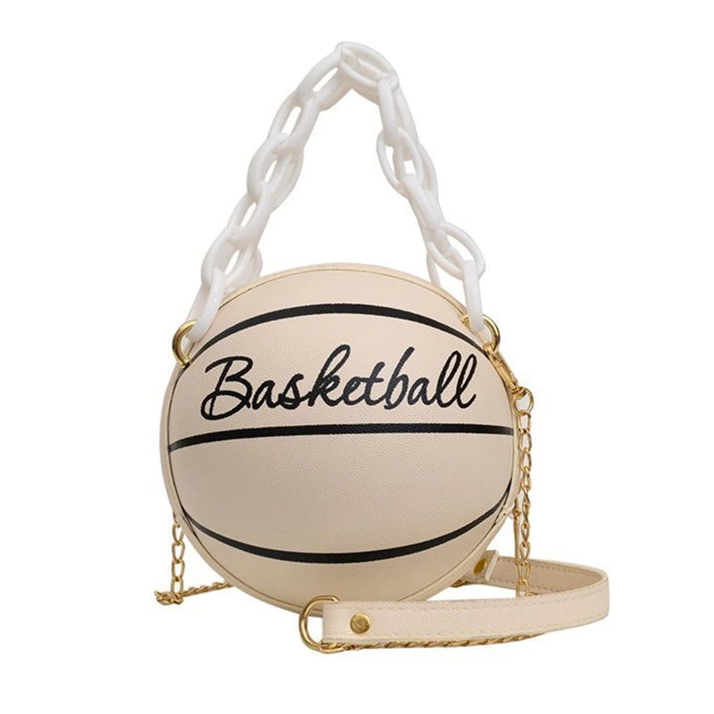 Sac Bandoulière Femme Cuir PU Chaîne - Design Basketball Original - badassmood