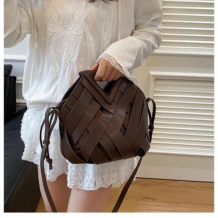 Sac Panier Ajouré Crossbody 2025 - Design Niche Grande Capacité Épaule Femme - badassmood