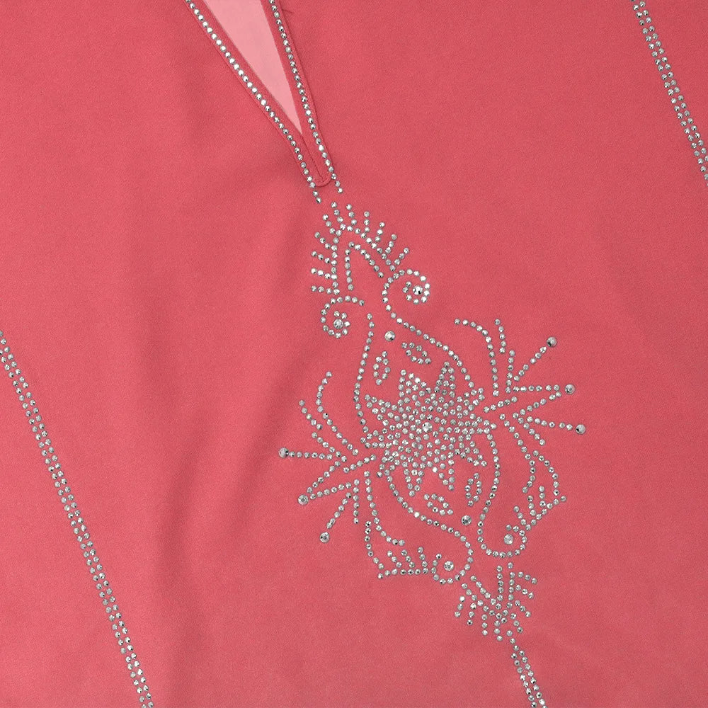 Abaya Musulmane Femme Été - Robe Longue Col V Manches Longues Élégante - badassmood