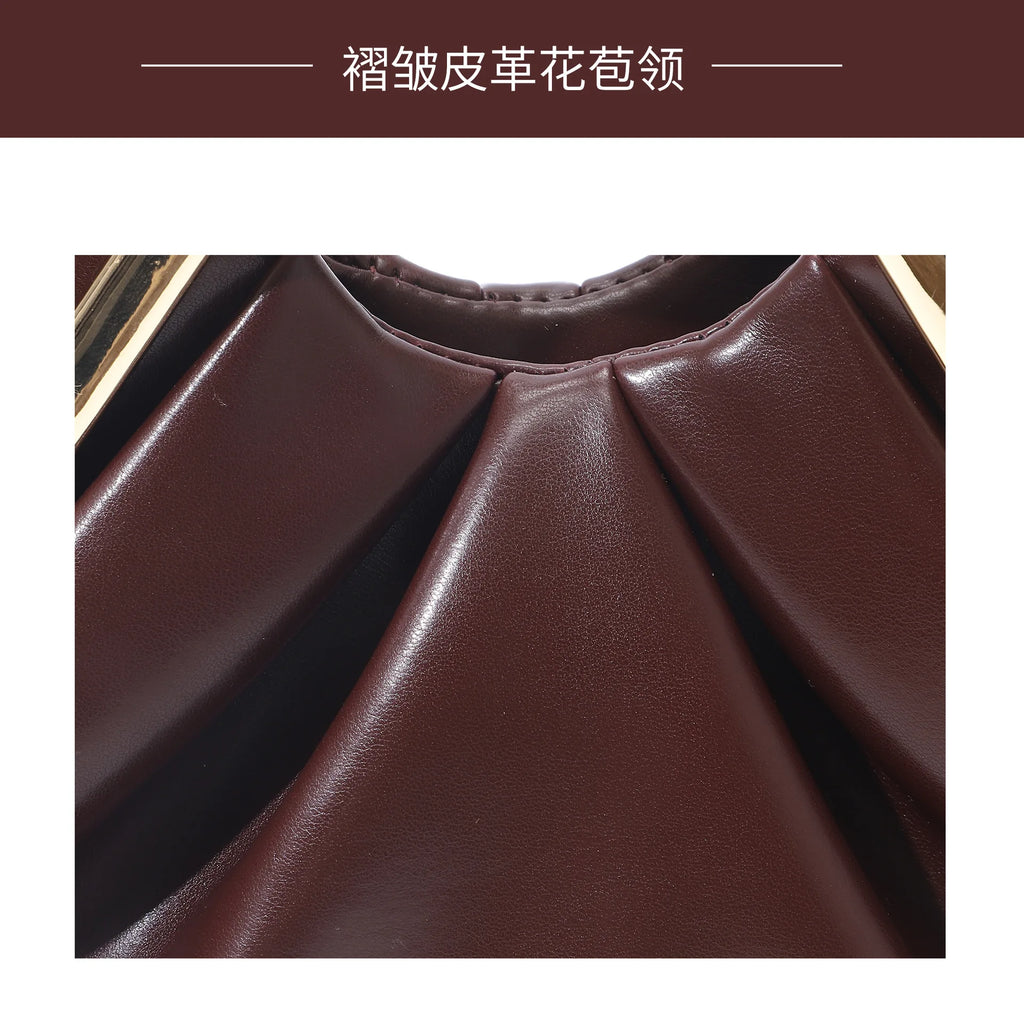 Sac Cloud Plissé Cuir Soft Niche - Pochette Soirée Pleatée Haut de Gamme Femme - badassmood