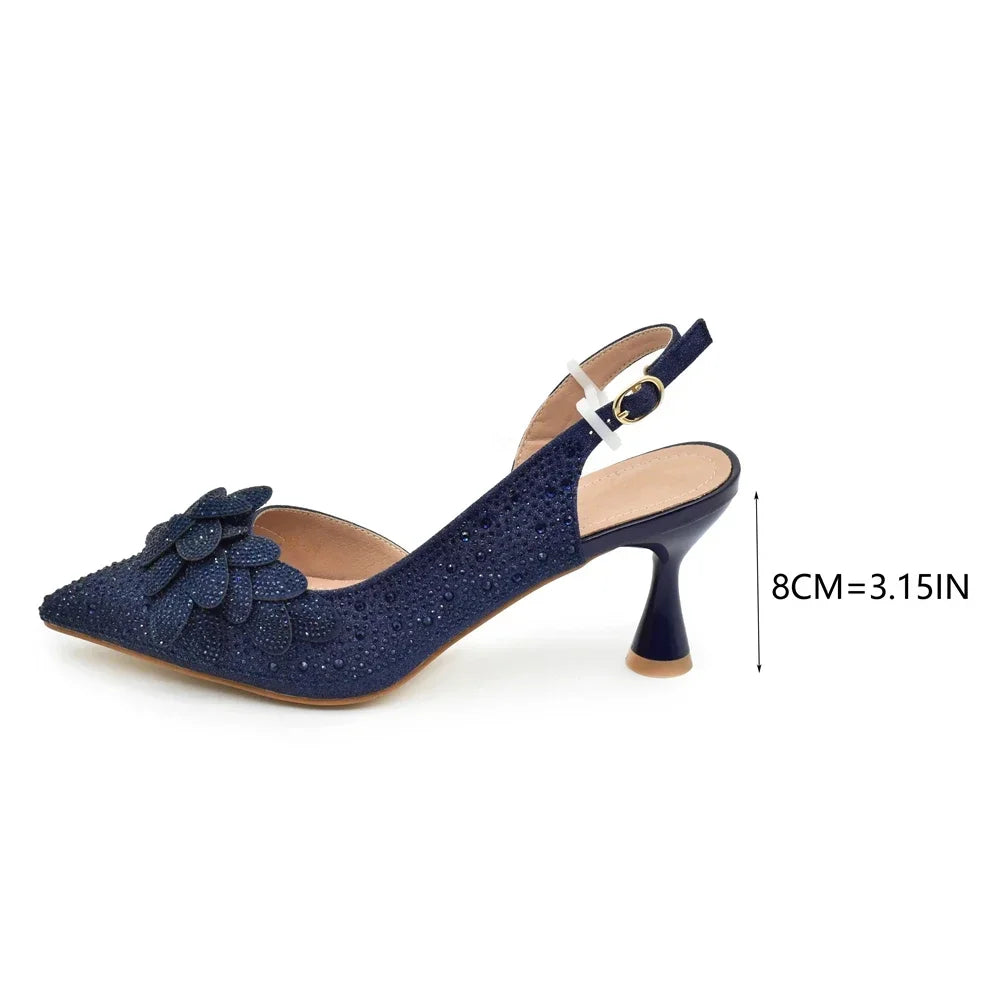 Ensemble Chaussures et Sac Italien Luxe Mariage Femme - Escarpins Strass Talon Haut 8cm - badassmood