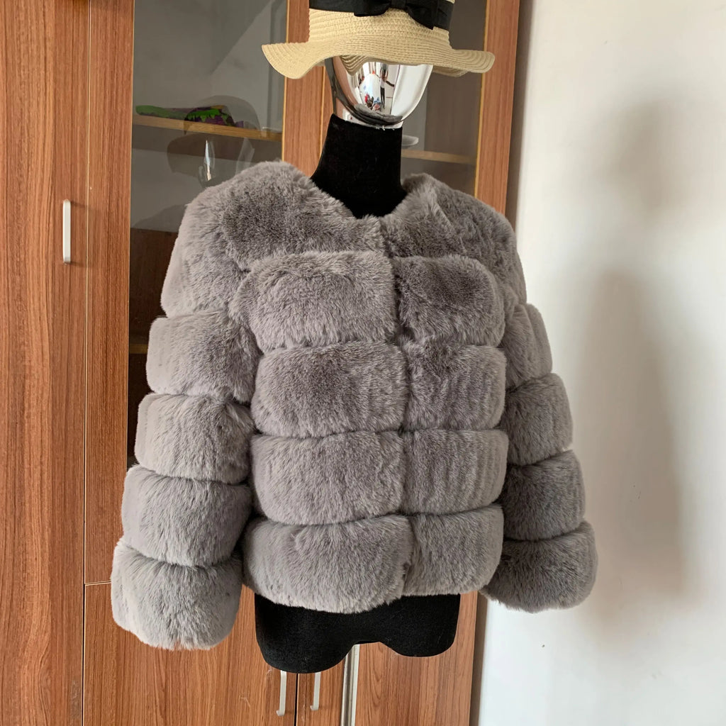 Manteau Fausse Fourrure Renard Femme - Veste Courte Luxe Fluffy Hiver - badassmood