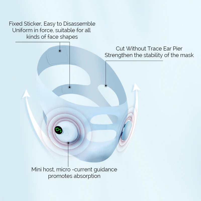 Facial EMS Lifting Machine Chin Cheek Slimming Strap Facial Shaping Massager Double Chin Removal V Line Lift Belt Skin Care Tool - badassmood