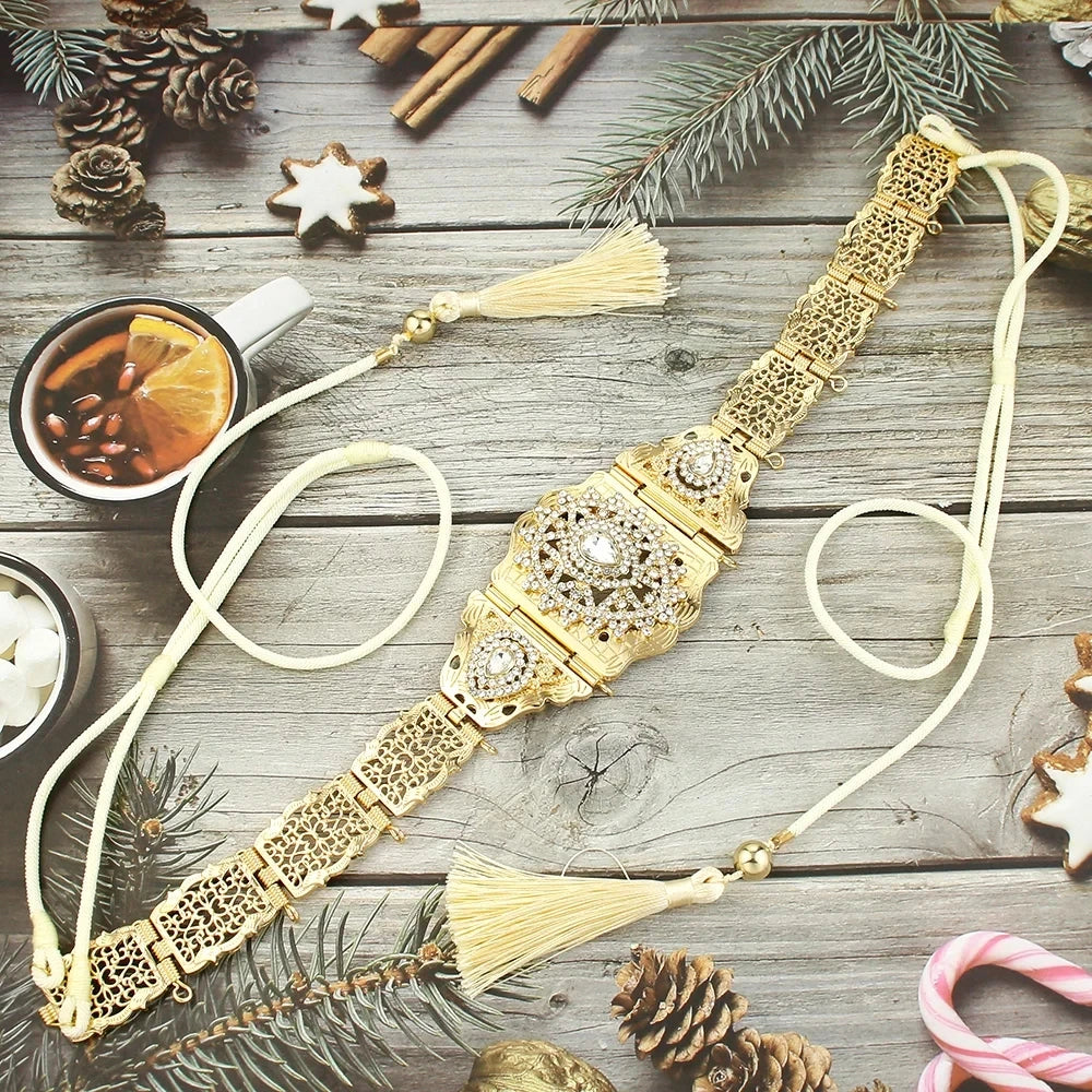 Ceinture Chaîne Métallique Style Marocain Ajustable - Caftan Arabe - badassmood