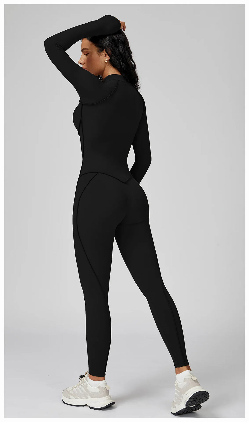 Yoga Bodysuit Long Sleeved Women's Tracksuits Gym Zipper Jumpsuits Sports Workout High-intensity Fitness One-piece Tights Suit - badassmood