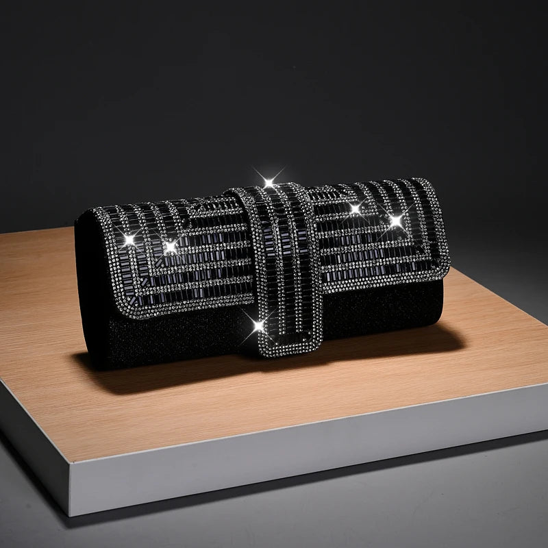 Pochette Diamants Cristal Mariage - Clutch Strass Soirée Mariée Enveloppe Femme - badassmood